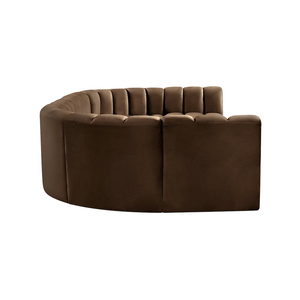 Arc Brown Velvet Modular Sofa. Picture 7
