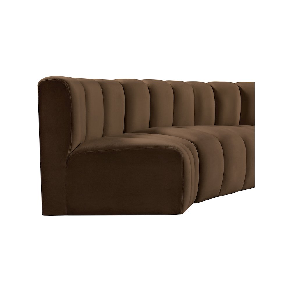 Arc Brown Velvet Modular Sofa. Picture 10