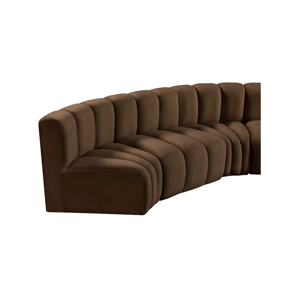 Arc Brown Velvet Modular Sofa. Picture 11