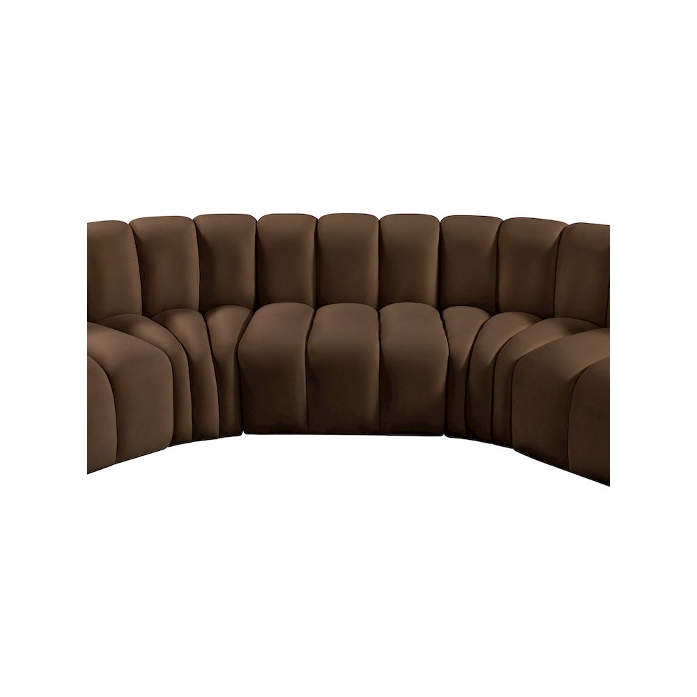 Arc Brown Velvet Modular Sofa. Picture 12