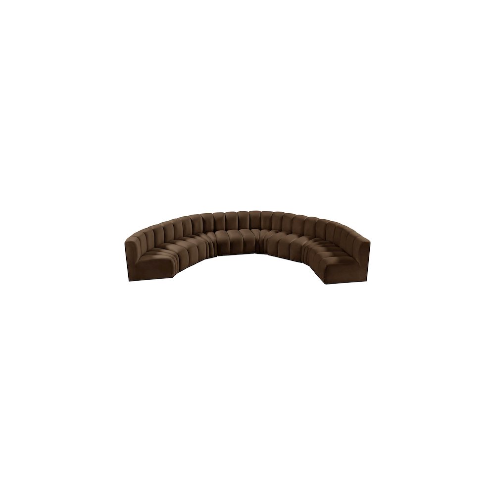 Arc Brown Velvet Modular Sofa. Picture 4