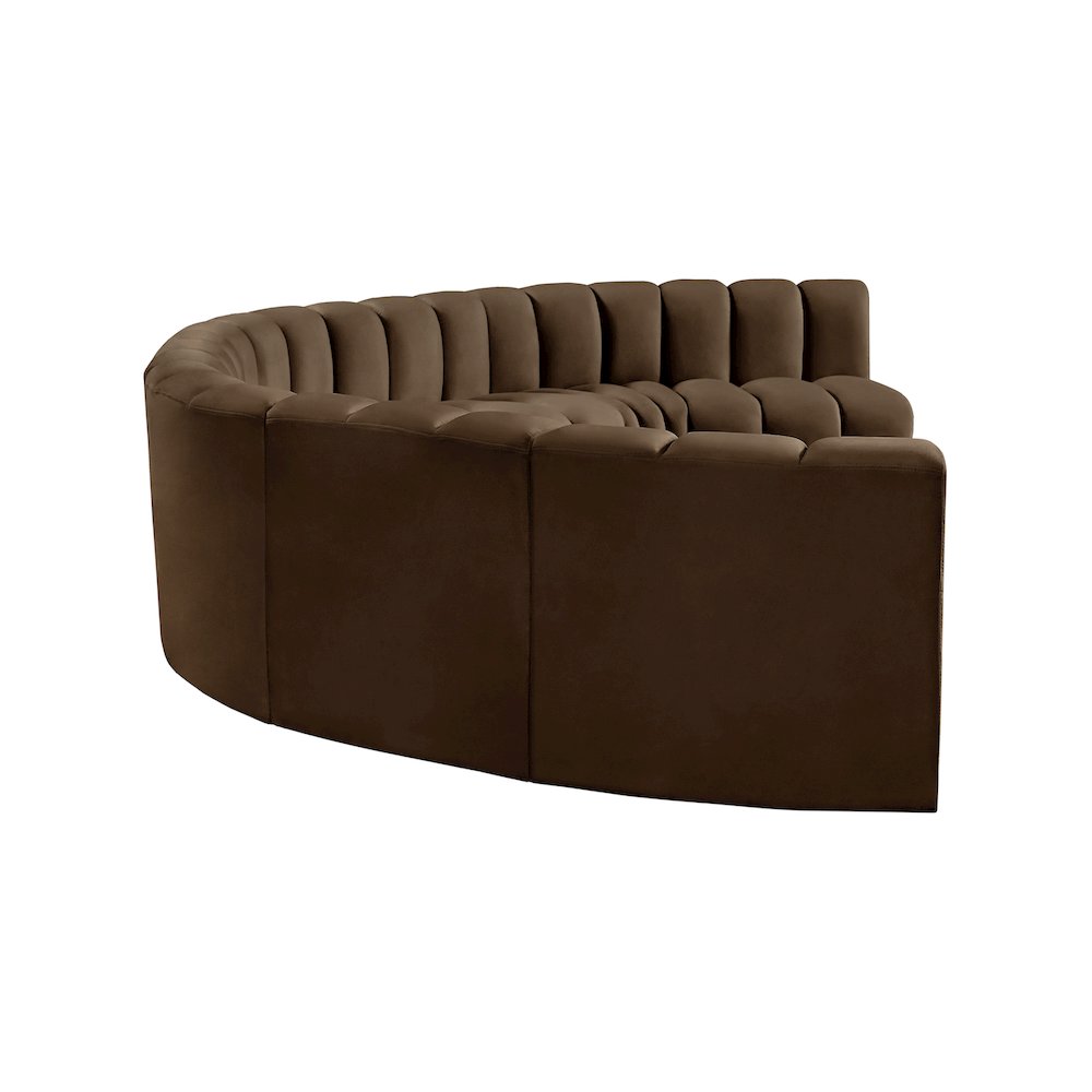 Arc Brown Velvet Modular Sofa. Picture 7