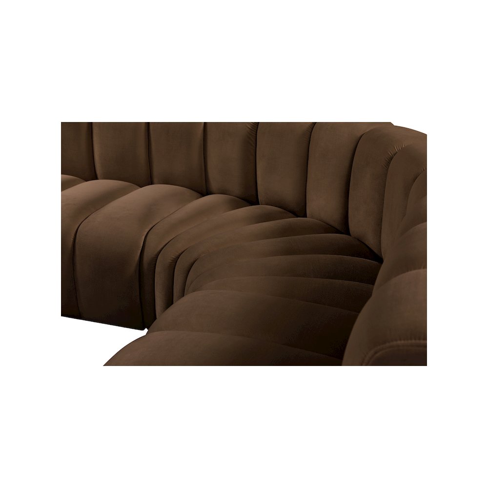 Arc Brown Velvet Modular Sofa. Picture 8