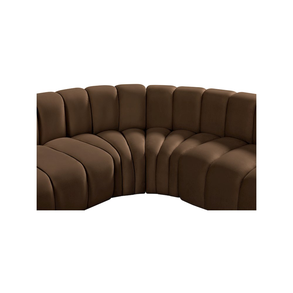 Arc Brown Velvet Modular Sofa. Picture 9
