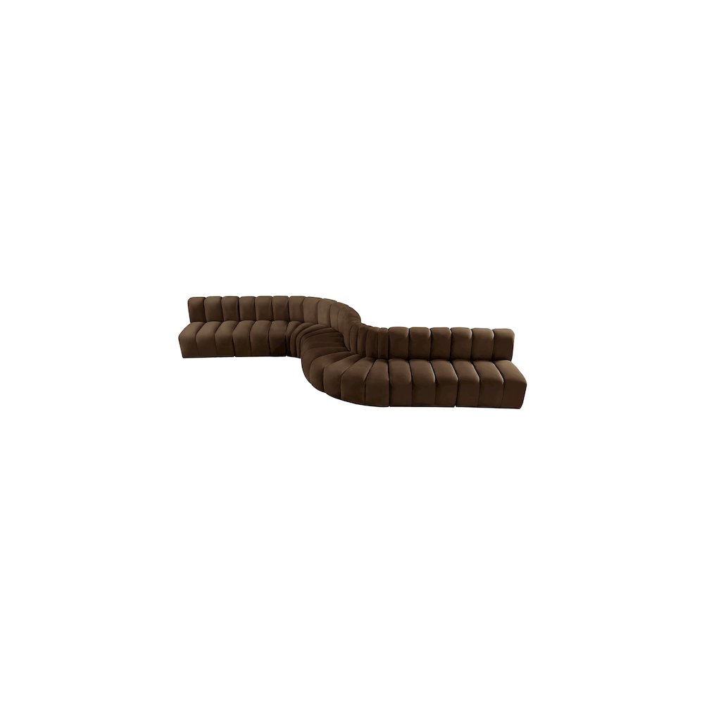 Arc Brown Velvet Modular Sofa. Picture 4