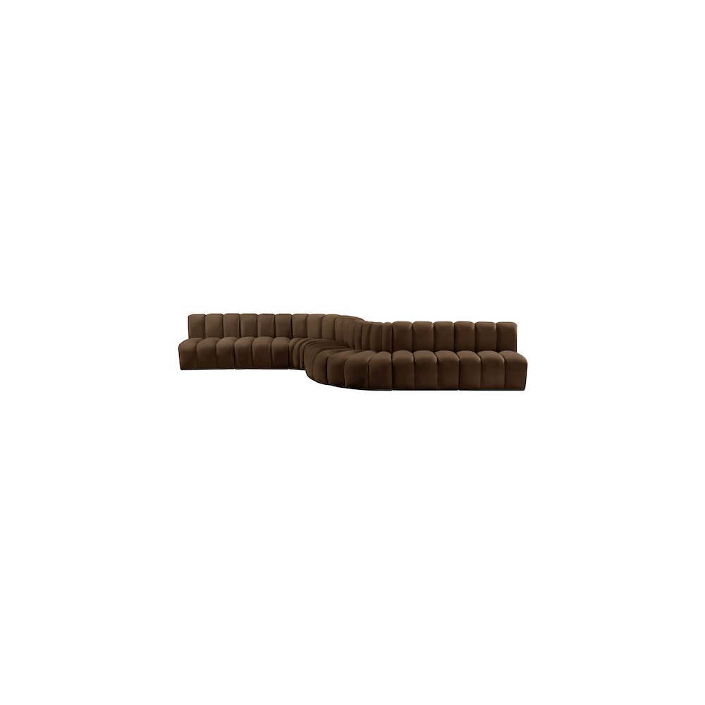 Arc Brown Velvet Modular Sofa. Picture 7