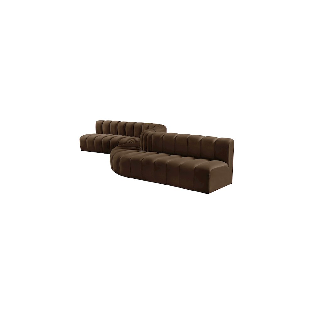 Arc Brown Velvet Modular Sofa. Picture 8