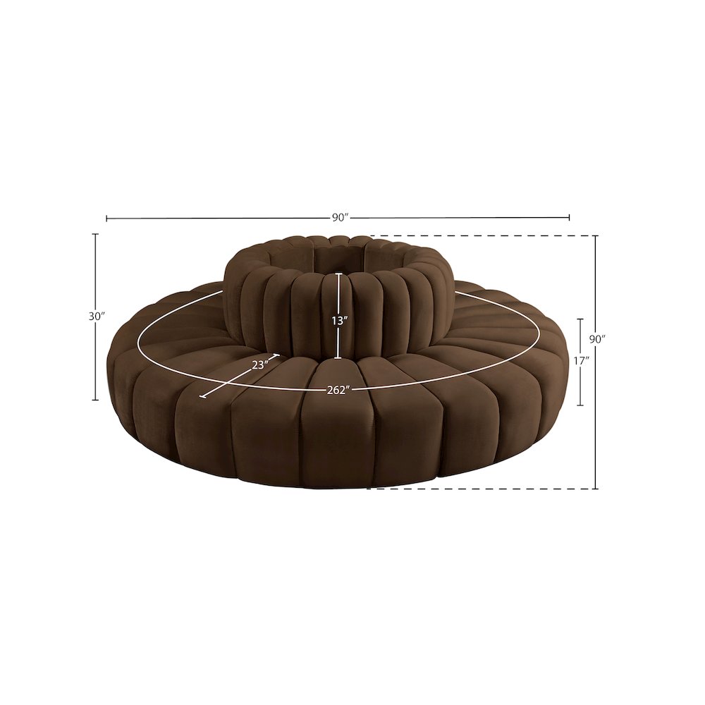 Arc Brown Velvet Modular Sofa. Picture 6