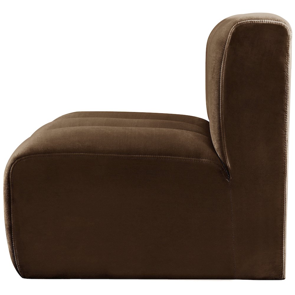 Arc Brown Velvet Straight Chair. Picture 5