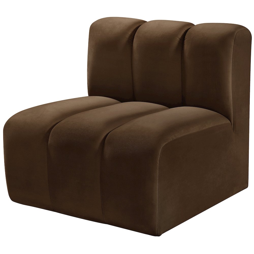 Arc Brown Velvet Straight Chair. Picture 6