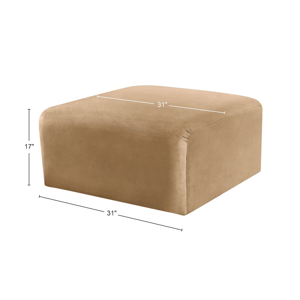Arc Camel Velvet Ottoman. Picture 7