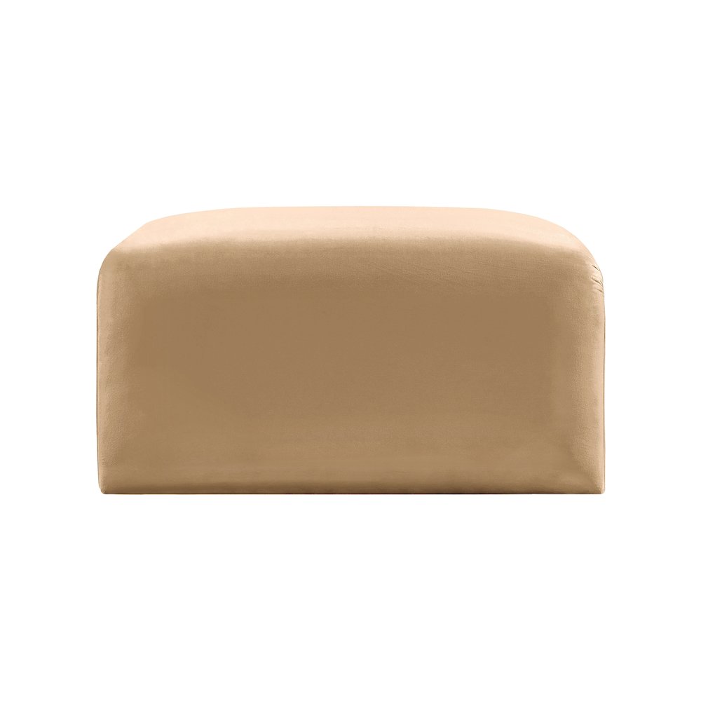 Arc Camel Velvet Ottoman. Picture 4