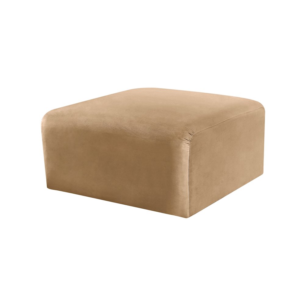 Arc Camel Velvet Ottoman. Picture 5