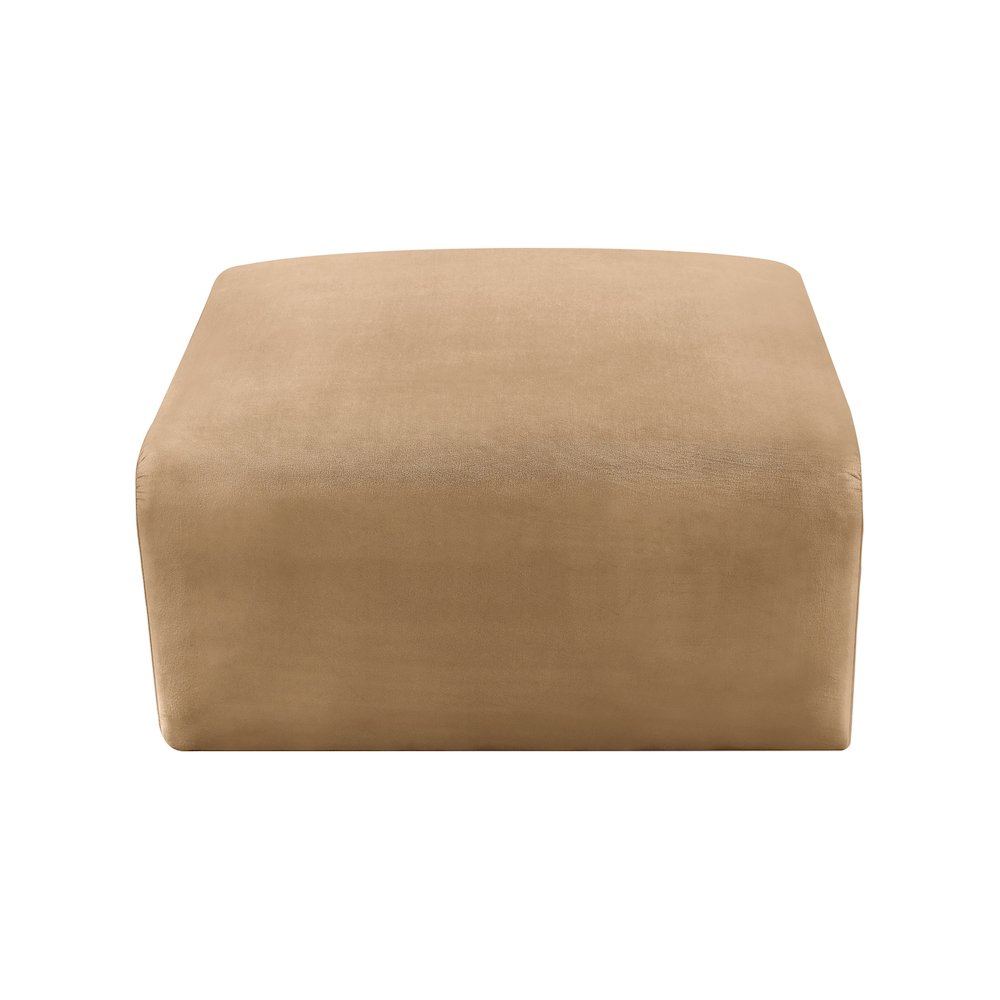 Arc Camel Velvet Ottoman. Picture 6