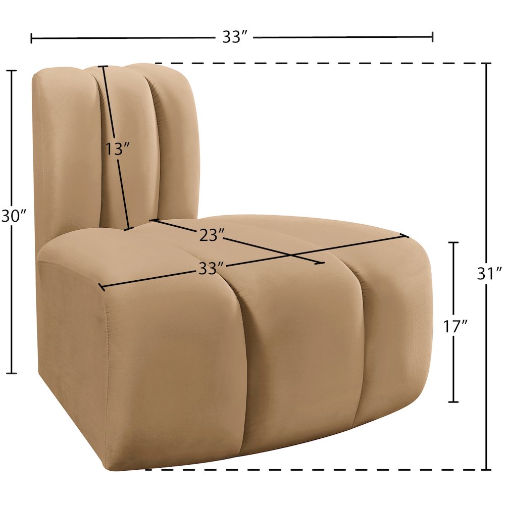Arc Camel Velvet Reverse Corner. Picture 8