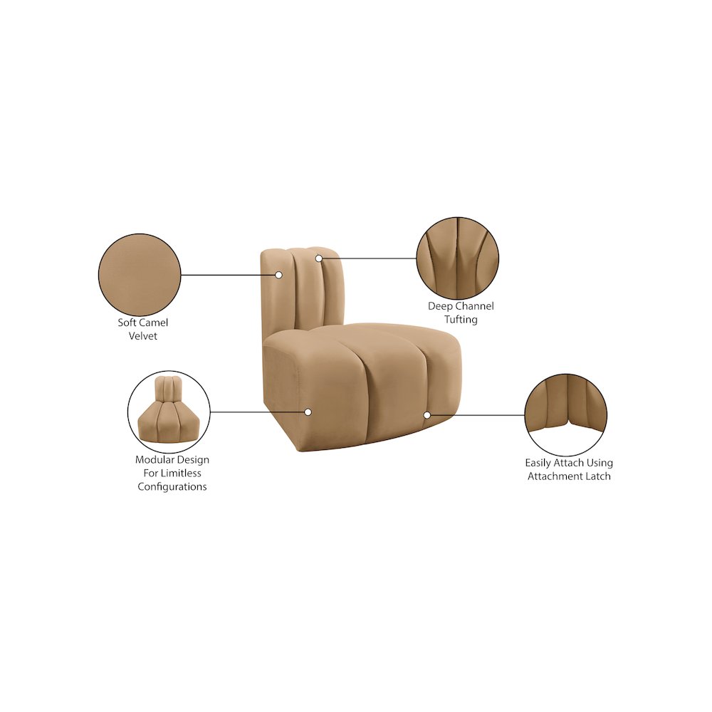 Arc Camel Velvet Reverse Corner. Picture 9