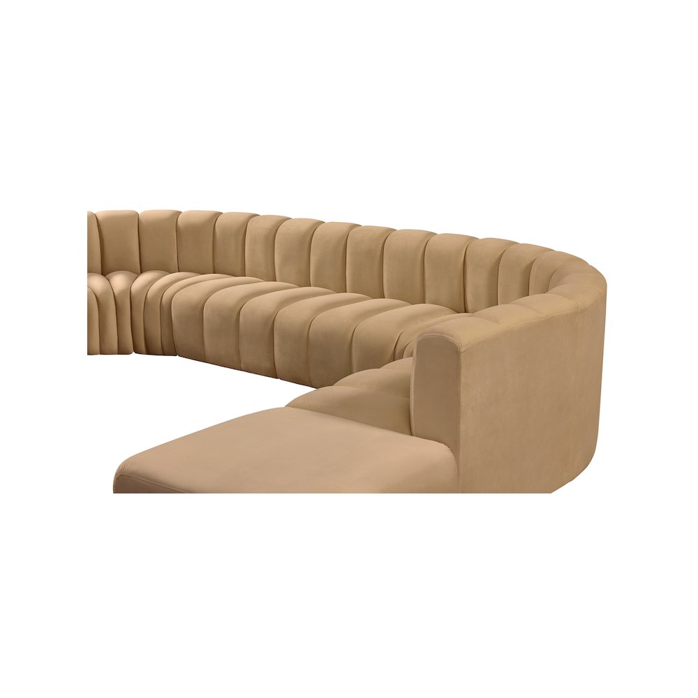 Arc Camel Velvet Modular Sofa. Picture 10