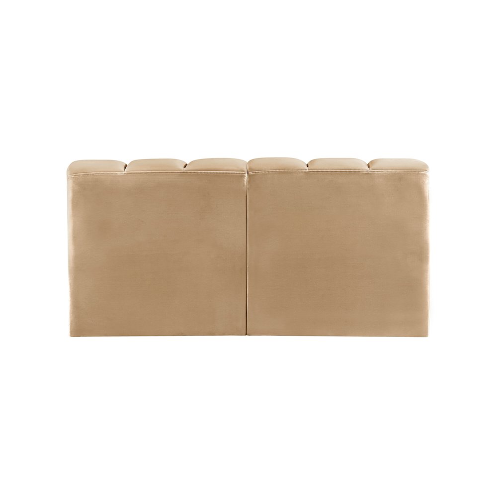 Arc Camel Velvet Modular Sofa. Picture 3
