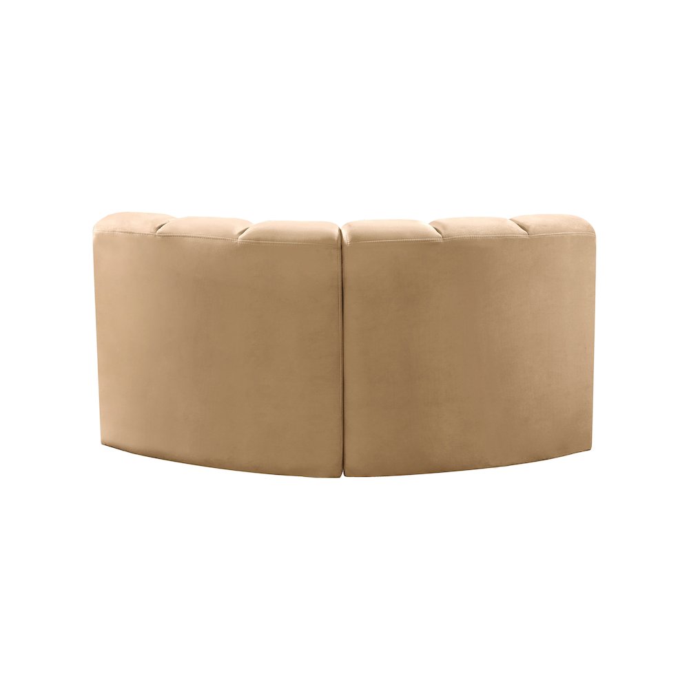 Arc Camel Velvet Modular Sofa. Picture 3