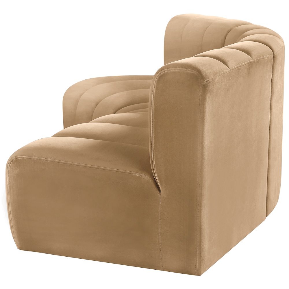 Arc Camel Velvet Modular Sofa. Picture 7