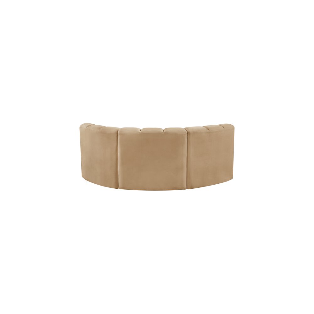 Arc Camel Velvet Modular Sofa. Picture 3