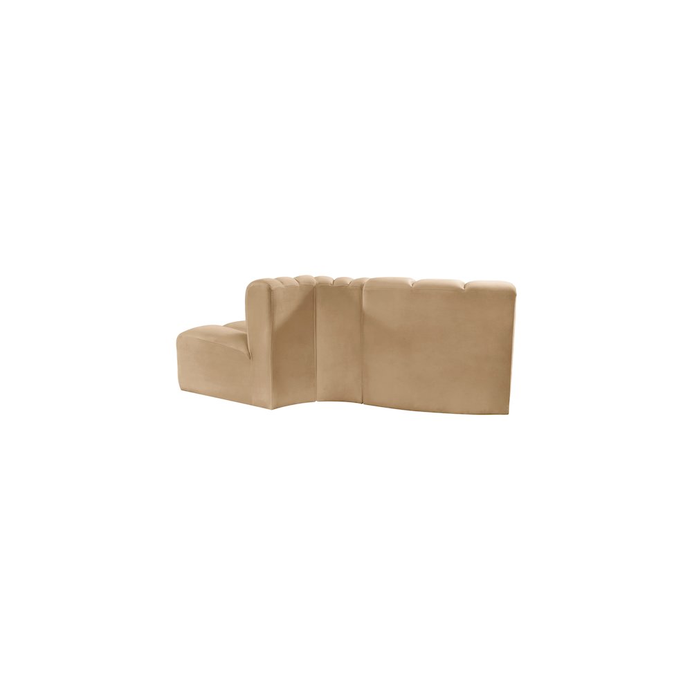 Arc Camel Velvet Modular Sofa. Picture 3