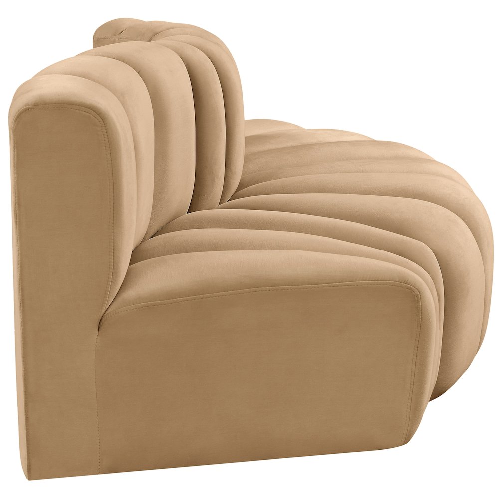Arc Camel Velvet Modular Sofa. Picture 5