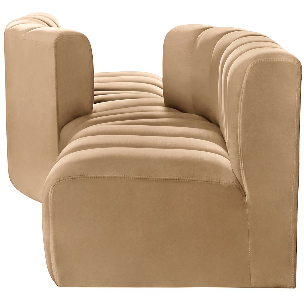 Arc Camel Velvet Modular Sofa. Picture 5