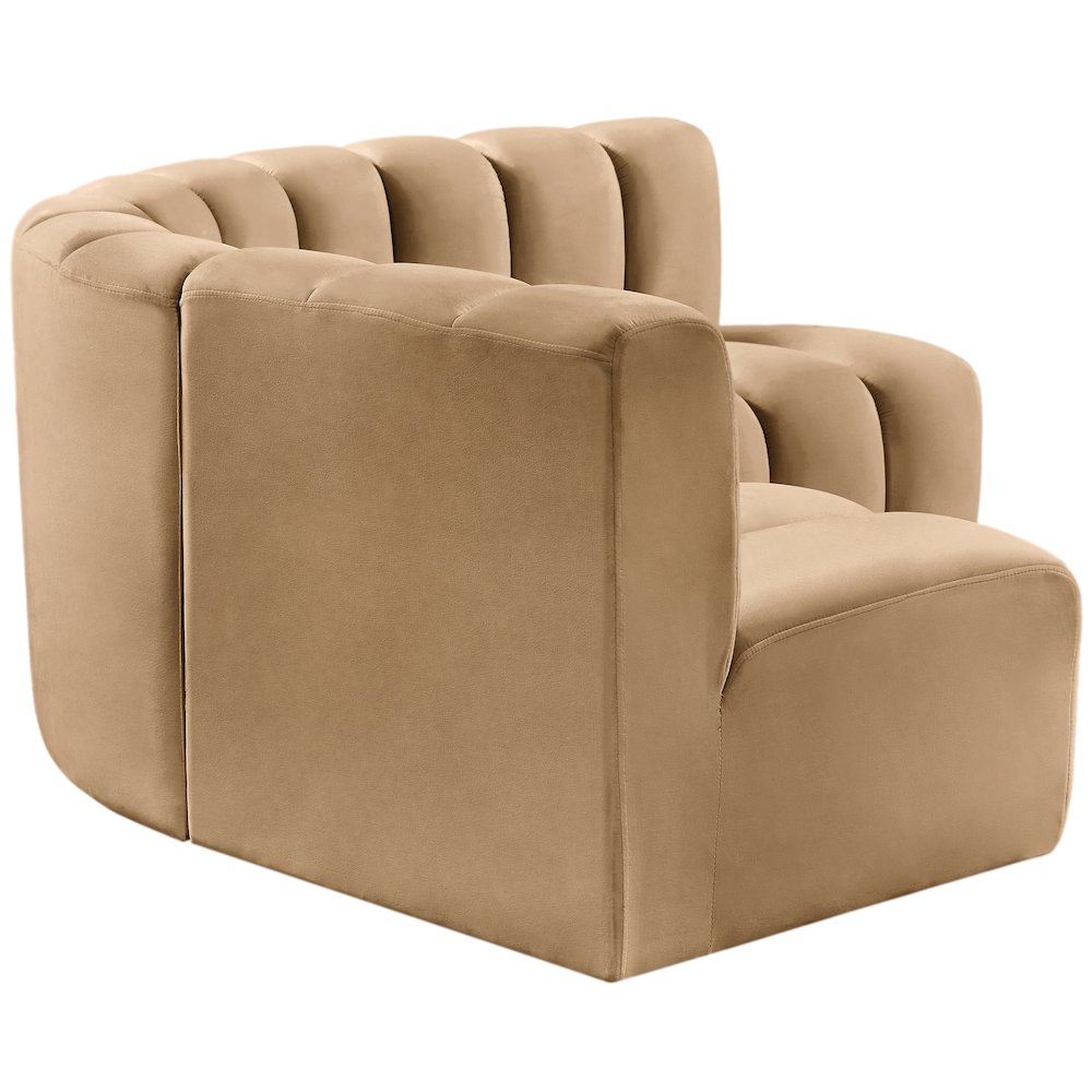 Arc Camel Velvet Modular Sofa. Picture 7