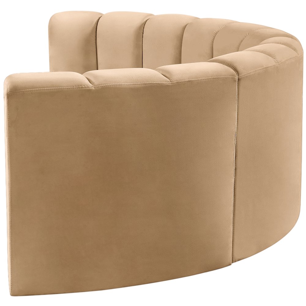 Arc Camel Velvet Modular Sofa. Picture 7