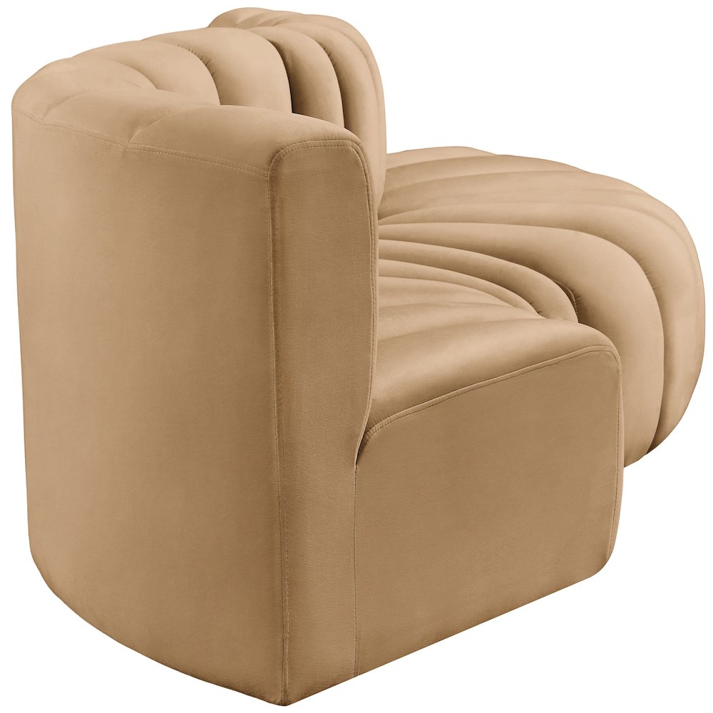 Arc Camel Velvet Modular Sofa. Picture 7