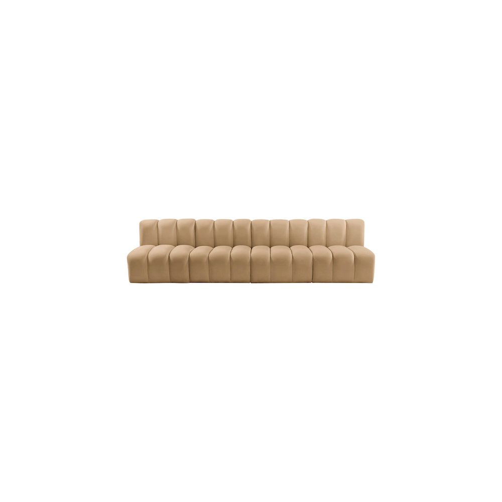 Arc Camel Velvet Modular Sofa. Picture 5