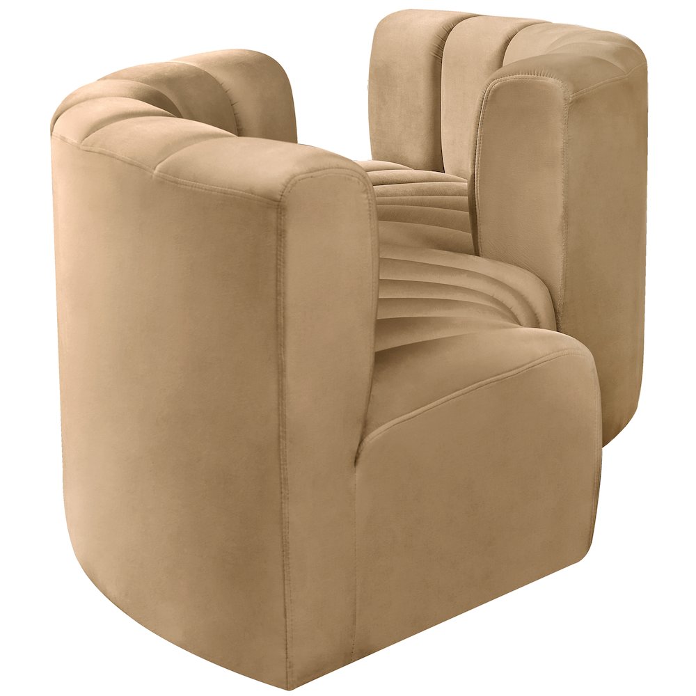 Arc Camel Velvet Modular Sofa. Picture 5