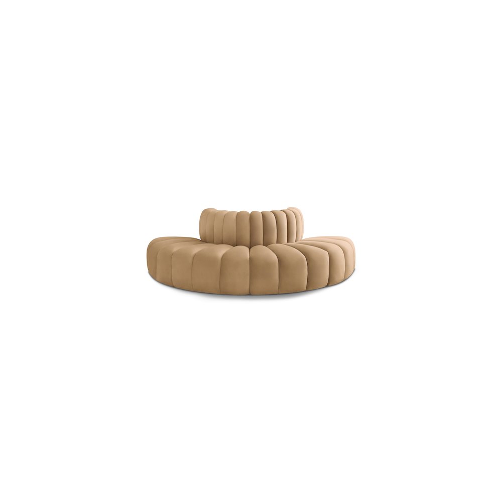 Arc Camel Velvet Modular Sofa. Picture 1