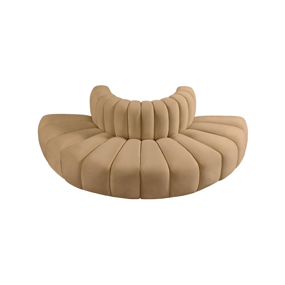 Arc Camel Velvet Modular Sofa. Picture 4