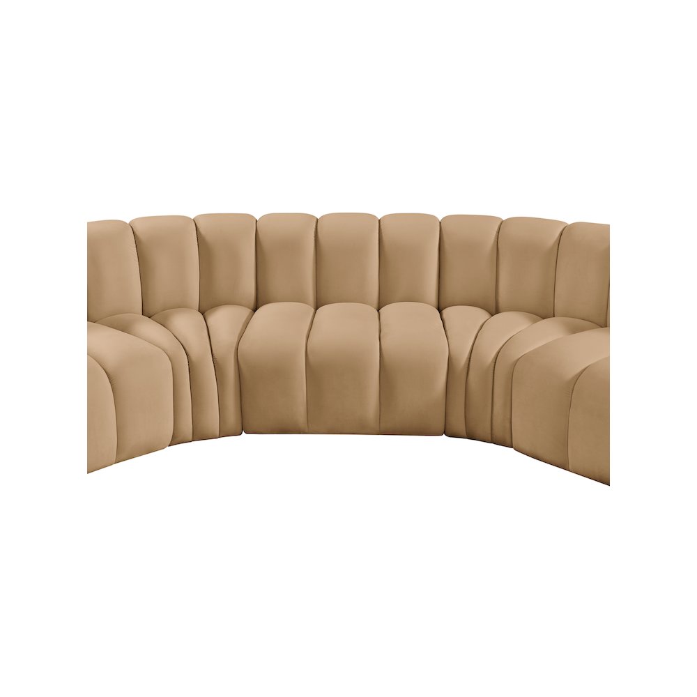 Arc Camel Velvet Modular Sofa. Picture 13