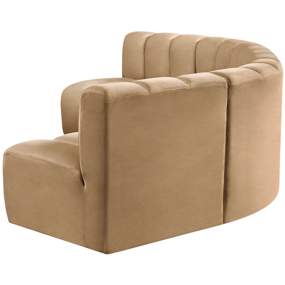 Arc Camel Velvet Modular Sofa. Picture 7