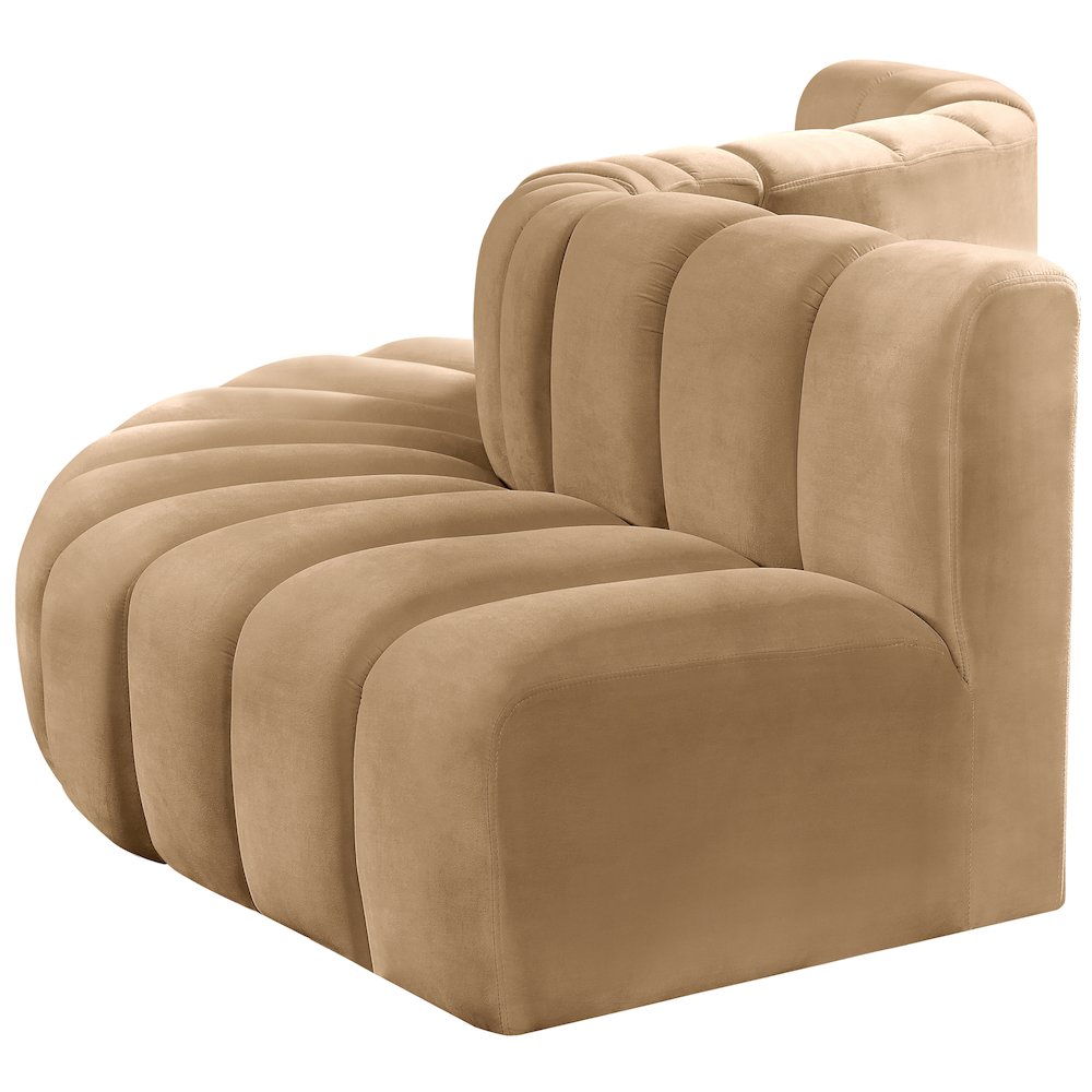 Arc Camel Velvet Modular Sofa. Picture 7