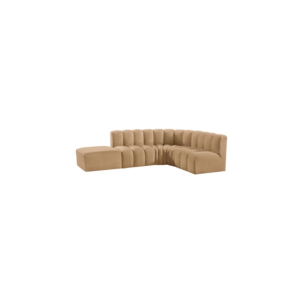 Arc Camel Velvet Modular Sofa. Picture 10