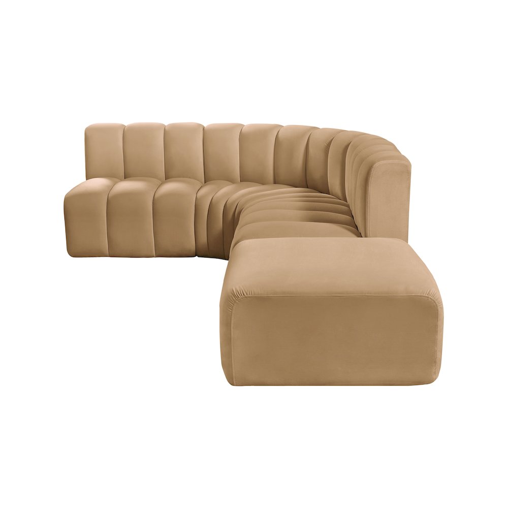 Arc Camel Velvet Modular Sofa. Picture 12