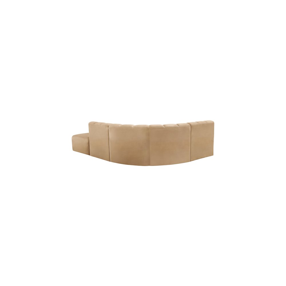 Arc Camel Velvet Modular Sofa. Picture 6