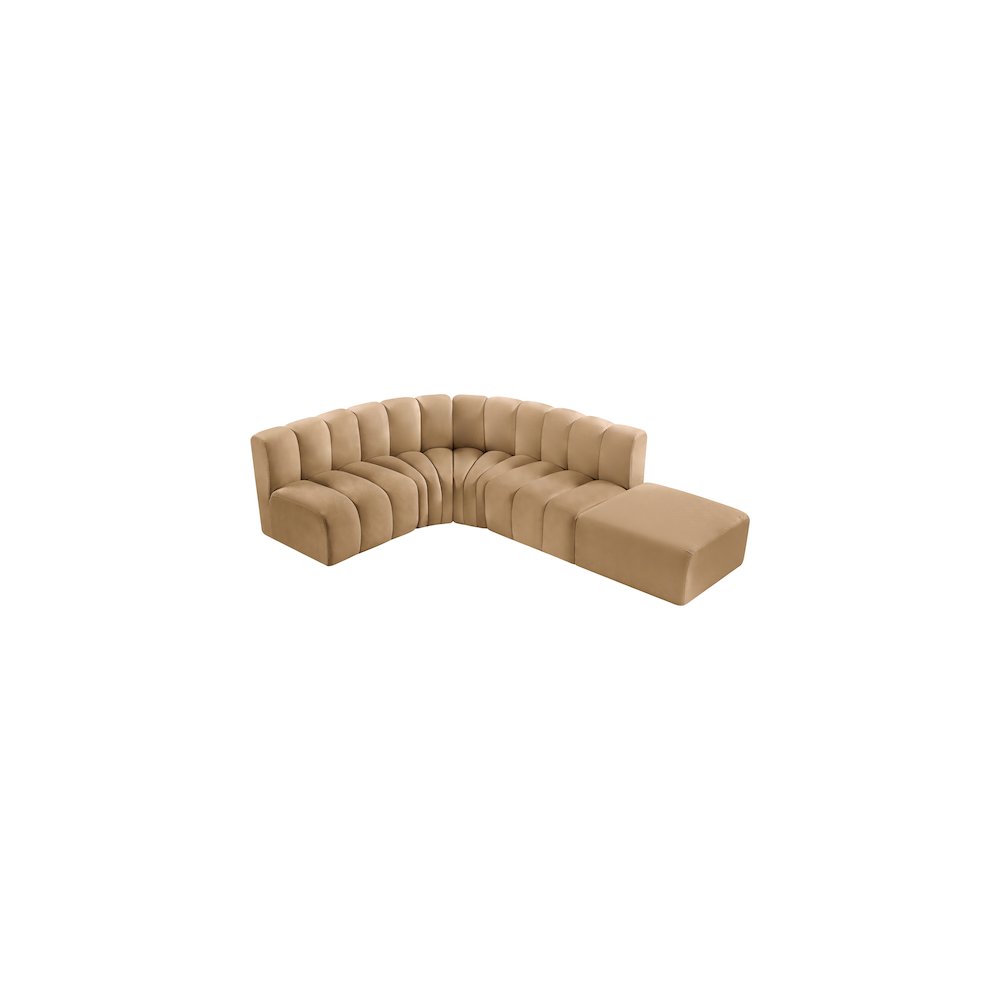 Arc Camel Velvet Modular Sofa. Picture 7