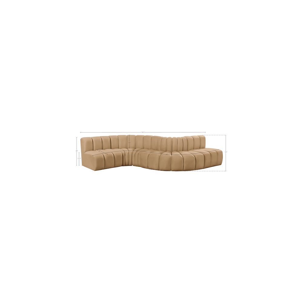 Arc Camel Velvet Modular Sofa. Picture 14