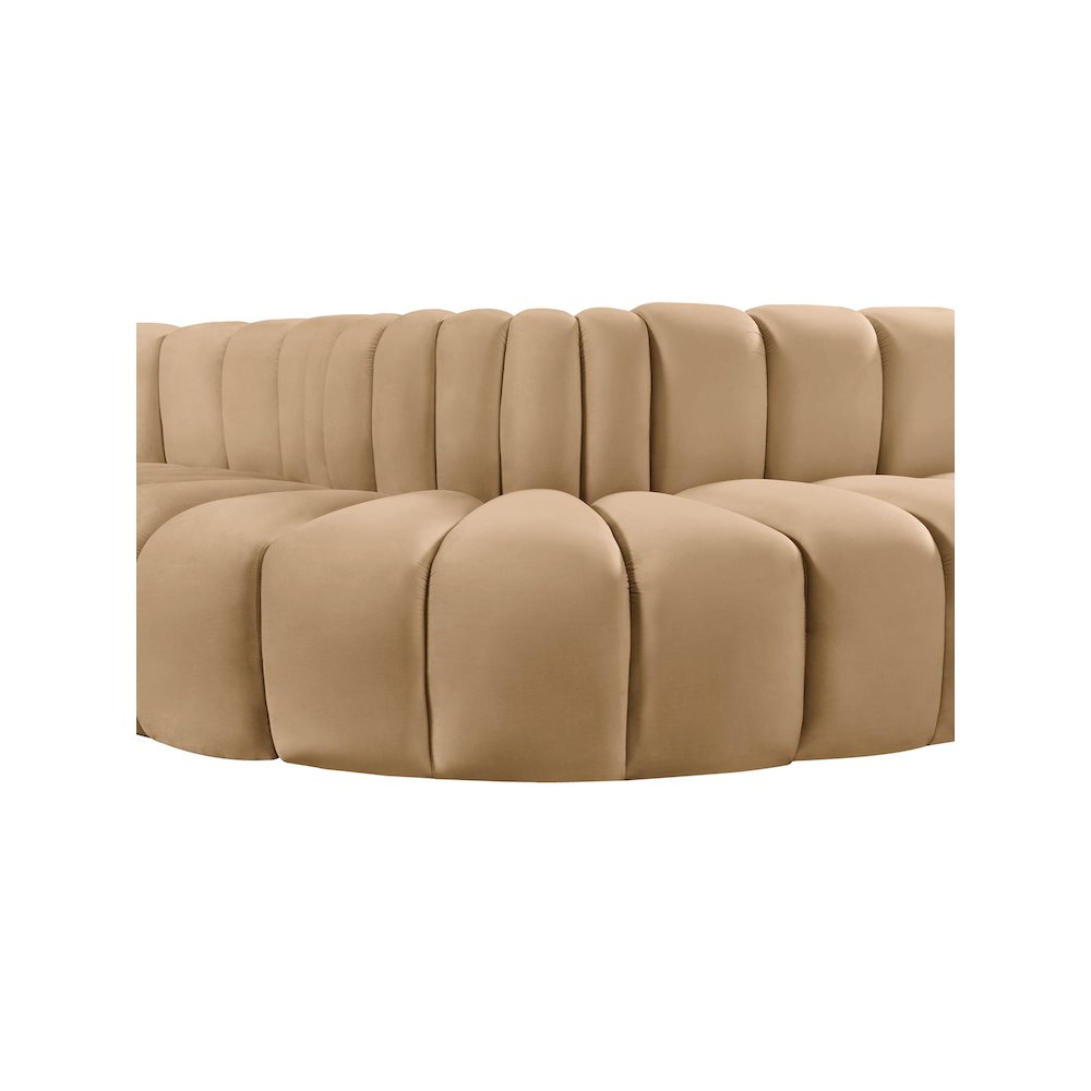 Arc Camel Velvet Modular Sofa. Picture 13