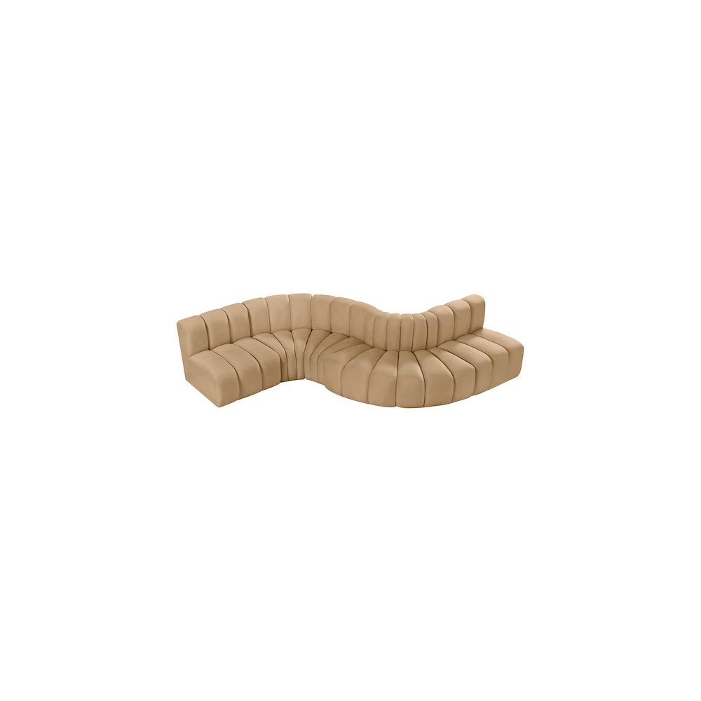 Arc Camel Velvet Modular Sofa. Picture 4