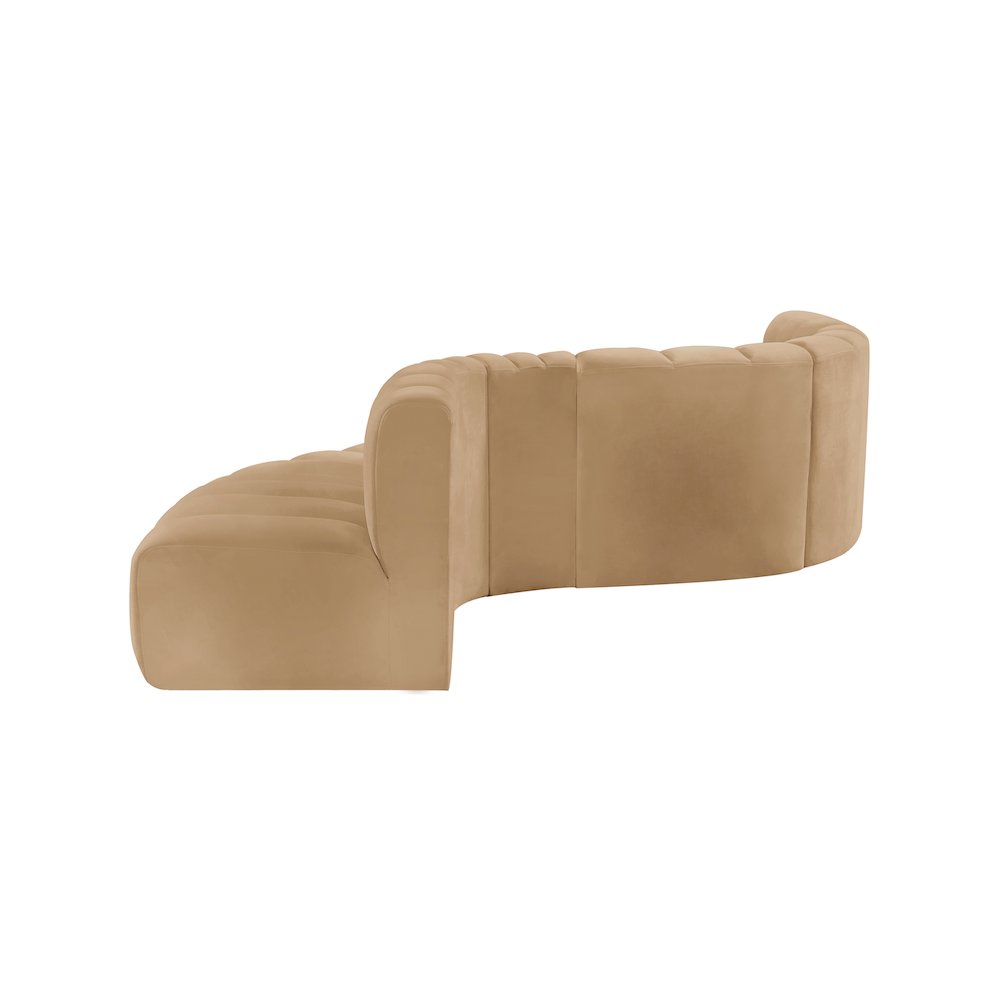Arc Camel Velvet Modular Sofa. Picture 8