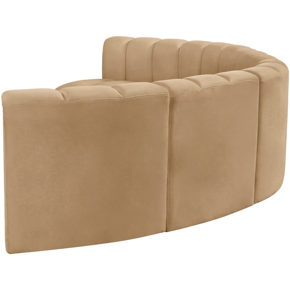 Arc Camel Velvet Modular Sofa. Picture 7