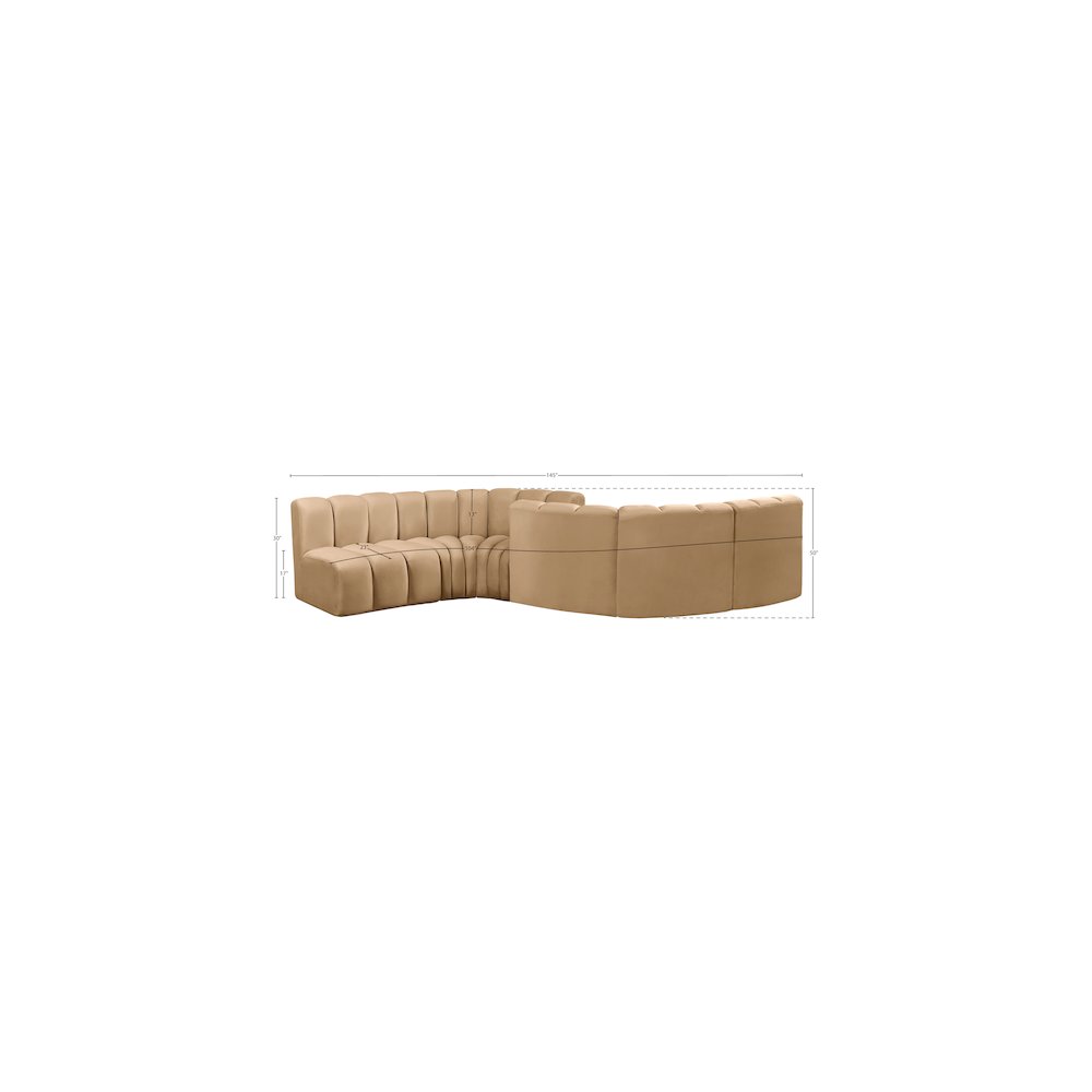 Arc Camel Velvet Modular Sofa. Picture 10
