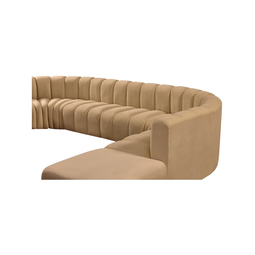 Arc Camel Velvet Modular Sofa. Picture 10