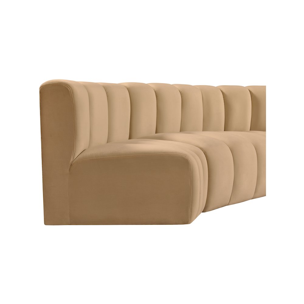 Arc Camel Velvet Modular Sofa. Picture 10